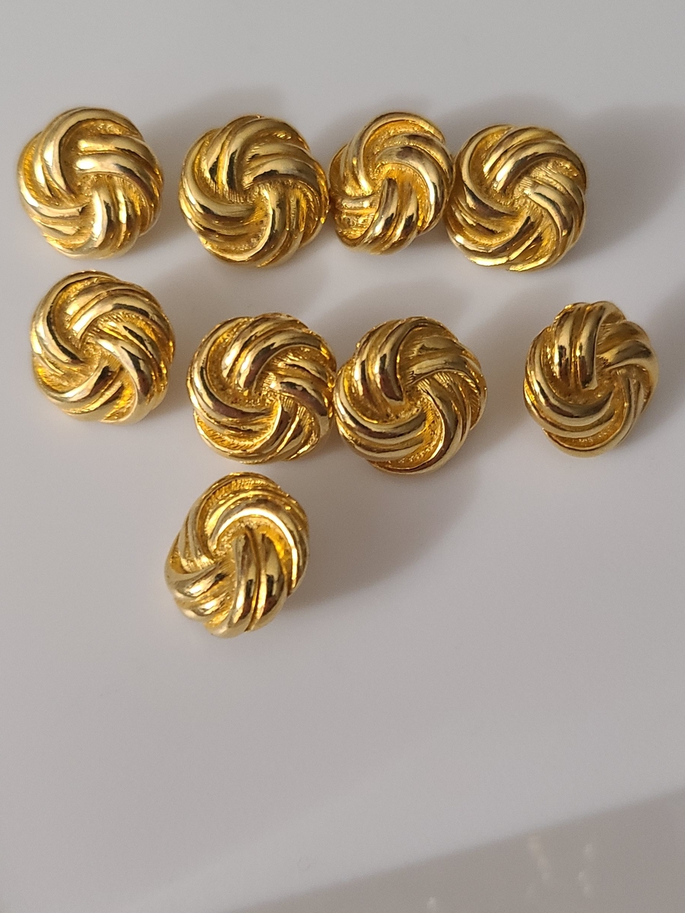 Vintage Dotty Smith Gold Knot Buttons Set Of 9 Signed Estate